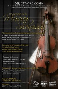 OSE,ORT Y YAD VASHEM TE INVITAN AL CONCIERTO-Homenaje a la música silenciada @ AUDITORIO RAFAEL Y REGINA KALACH | Ciudad de México | Ciudad de México | México